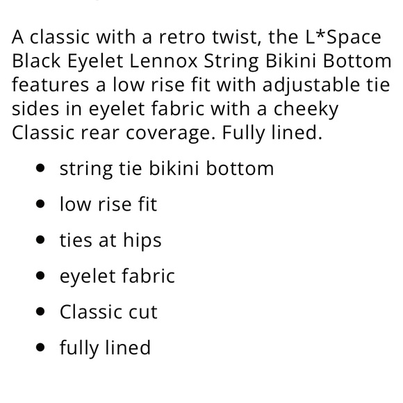 L*Space Eyelet Lace Lennox Bottom Classic - Picture 12 of 12